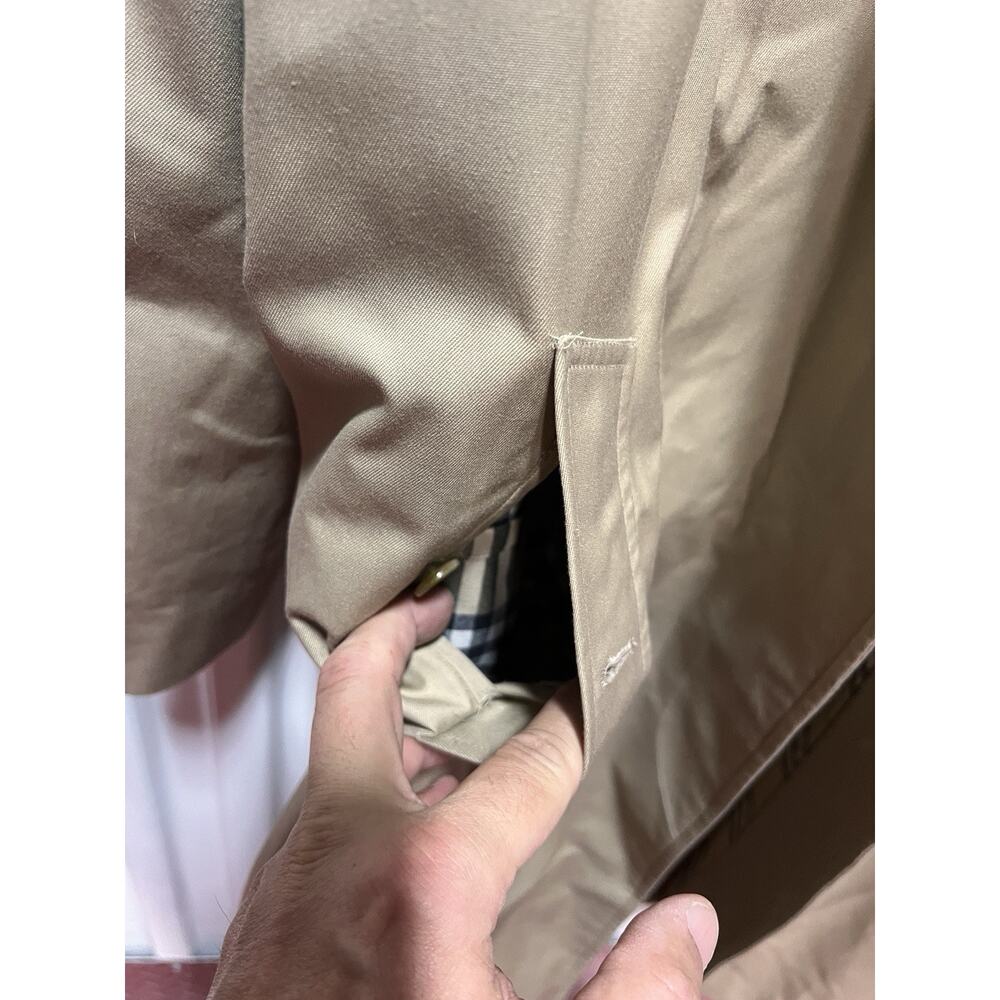 Vintage Burberry Trench Coat jacket Nova Check made in england womens beige 18 L - Picture 9 of 16